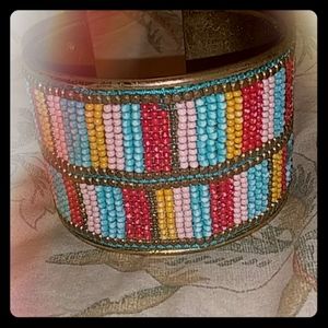Beaded wrist cuff